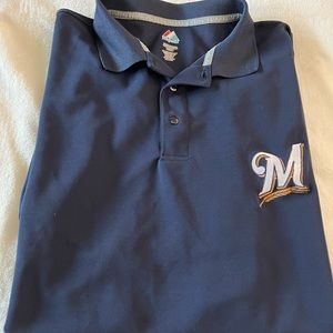 Mens BREWERS 3XT polo shirt /Majestic brand